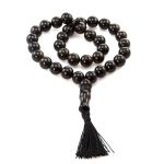 33 Black Amber Islamic Prayer Beads With Tassel, image 
