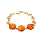 Amazing Symbolic Gift The Tree Of Life Bracelet Made in Amber And Gold-Plated Silver, image 