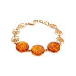 The Tree Of Life Ring Made With Amber and Gold-Plated Silver, Ring Size: 13 / 22, image , picture 7