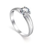 Solitaire Crystal Ring In Sterling Silver, image 