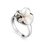 Adorable Silver Necklace With Cultured Pearl Pendant The Serene, image , picture 3