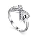 Ultra Stylish Silver Crystal Ring, Ring Size: 8 / 18, image 