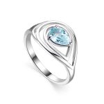 Silver Ring With Synthetic Topaz, Ring Size: 6.5 / 17, image 