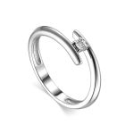Sterling Silver Diamond Ring, image 