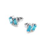 Stylish Silver Studs With Synthetic Topaz, image 