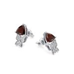 Silver Ring With Crystal Butterfly And Deep Red Garnet Centerstone, Ring Size: 8.5 / 18.5, image , picture 6