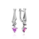 Stylish Silver Amethyst Dangles, image 