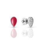 Silver Enamel Studs With Crystals, image 