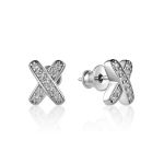 Ultra Stylish Silver Crystal Studs, image 