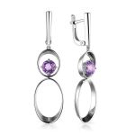 Silver Dangles With Amethyst Centerstones, image 