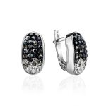 Sterling Silver Earrings With Two Toned Crystals The Eclat, image 