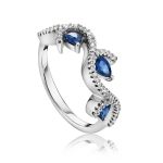 Refined White Gold Ring With Sapphires And Diamonds The Meramaid, Ring Size: 7 / 17.5, image 