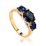 Golden Ring With Sapphires And Diamonds The Meramaid, Ring Size: 7 / 17.5, image 