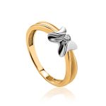 Two Toned Golden Ring With Solitaire Diamond, Ring Size: 6 / 16.5, image 