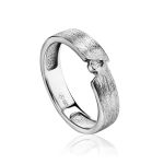 Sterling Silver Ring With Diamond Centerpiece, image 