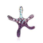 Silver Starfish Pendant With Multicolor Crystals The Jungle, image 