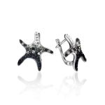 Silver Starfish Ring With Black And White Crystals The Jungle, Ring Size: 9.5 / 19.5, image , picture 6