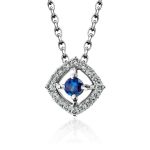 Square Golden Studs With Sapphire Centerstone And Diamonds The Mermaid, image , picture 4