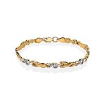 Two Toned Golden Bracelet With Crystals, image 