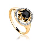 Golden Ring With Sapphire Centerpiece And Diamonds The Mermaid, Ring Size: 9 / 19, image 