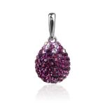 Silver Drop Pendant With Purple Crystals The Eclat, image 