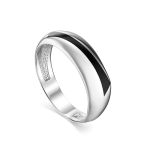 Silver Ring With Black Enamel, Ring Size: 6.5 / 17, image 