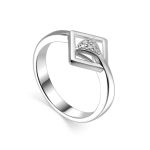Geometric Silver Crystal Ring The Astro, Ring Size: 5.5 / 16, image 