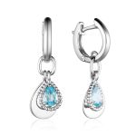 Silver Dangles With Synthetic Topaz, image 