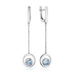 Silver Dangle Earrings With Synthetic Topaz, image 