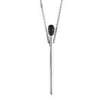 Stylish Silver Crystal Necklace, Length: 50, image 