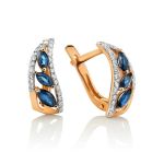 Golden Sapphire Earrings With Diamonds, image 