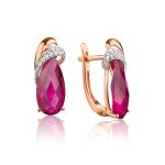 Golden Ring With Corundum And Crystals, Ring Size: 7 / 17.5, image , picture 5