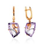 Amethyst Golden Dangles With Crystals, image 