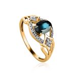 Golden Sapphire Ring With Diamonds The Mermaid, Ring Size: 8 / 18, image 