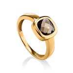 Classic Golden Ring With Smoky Quartz, Ring Size: 7 / 17.5, image 