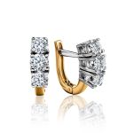 Golden Statement Ring With Three Diamonds, Ring Size: 8 / 18, image , picture 5
