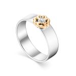 Silver Golden Ring With Diamond The Diva, Ring Size: 7 / 17.5, image 