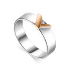 Silver Golden Band Ring With Diamond The Diva, Ring Size: 7 / 17.5, image 