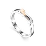 Silver Golden Ring With Diamond Row The Diva, Ring Size: 8 / 18, image 