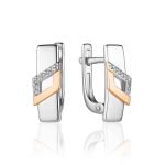 Silver Golden Earrings With Diamonds The Diva, image 