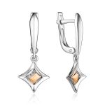 Silver Golden Dangle Earrings With Diamonds The Diva, image 