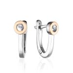 Modern Silver Golden Earrings With Diamond The Diva, image 