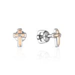 Silver Band Ring With Golden Diamond Cross The Diva, Ring Size: 6 / 16.5, image , picture 5