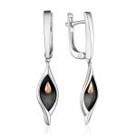 Silver Golden Earrings With White Diamonds The Diva, image 