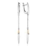 Silver Diamond Dangles With Golden Details The Diva, image 
