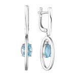Silver Loop Dangles With Synthetic Topaz, image 