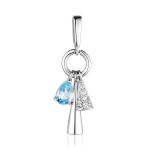 Silver Dangle Pendant With Crystals, image 
