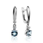 Silver Dangles With Synthetic Topaz And Crystals, image 