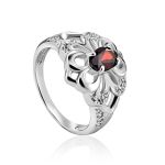 Silver Garnet Ring With Crystals, Ring Size: 6 / 16.5, image 