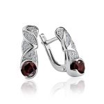 Filigree Silver Ring With Round Garnet Centerstone, Ring Size: 6.5 / 17, image , picture 5